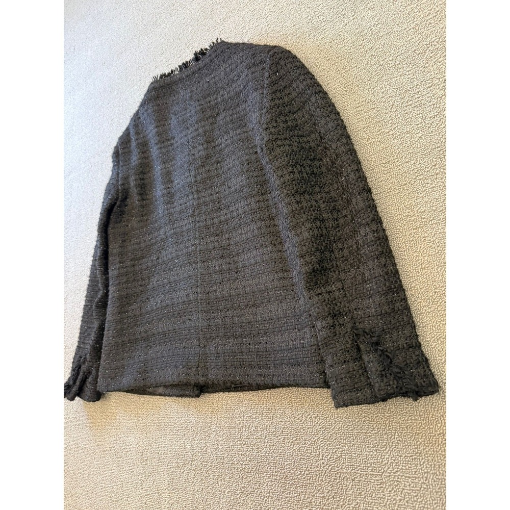 Zara Basic Collection Women's Size Small Black Tweed Jacket - Picture 10 of 12